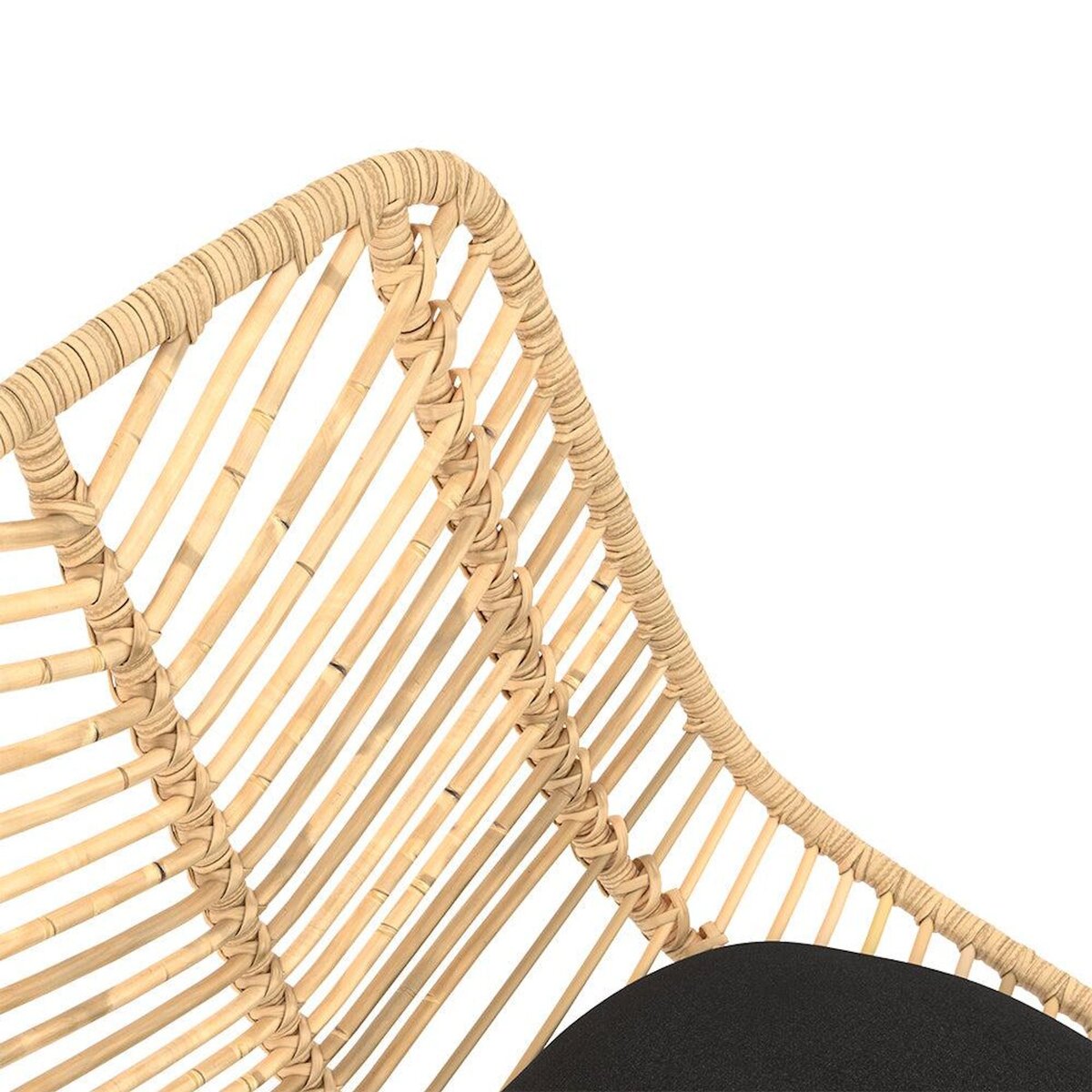 Rendez vous déco Lot de 2 chaises pour îlot central 66 cm en rotin naturel et noir - Tamara