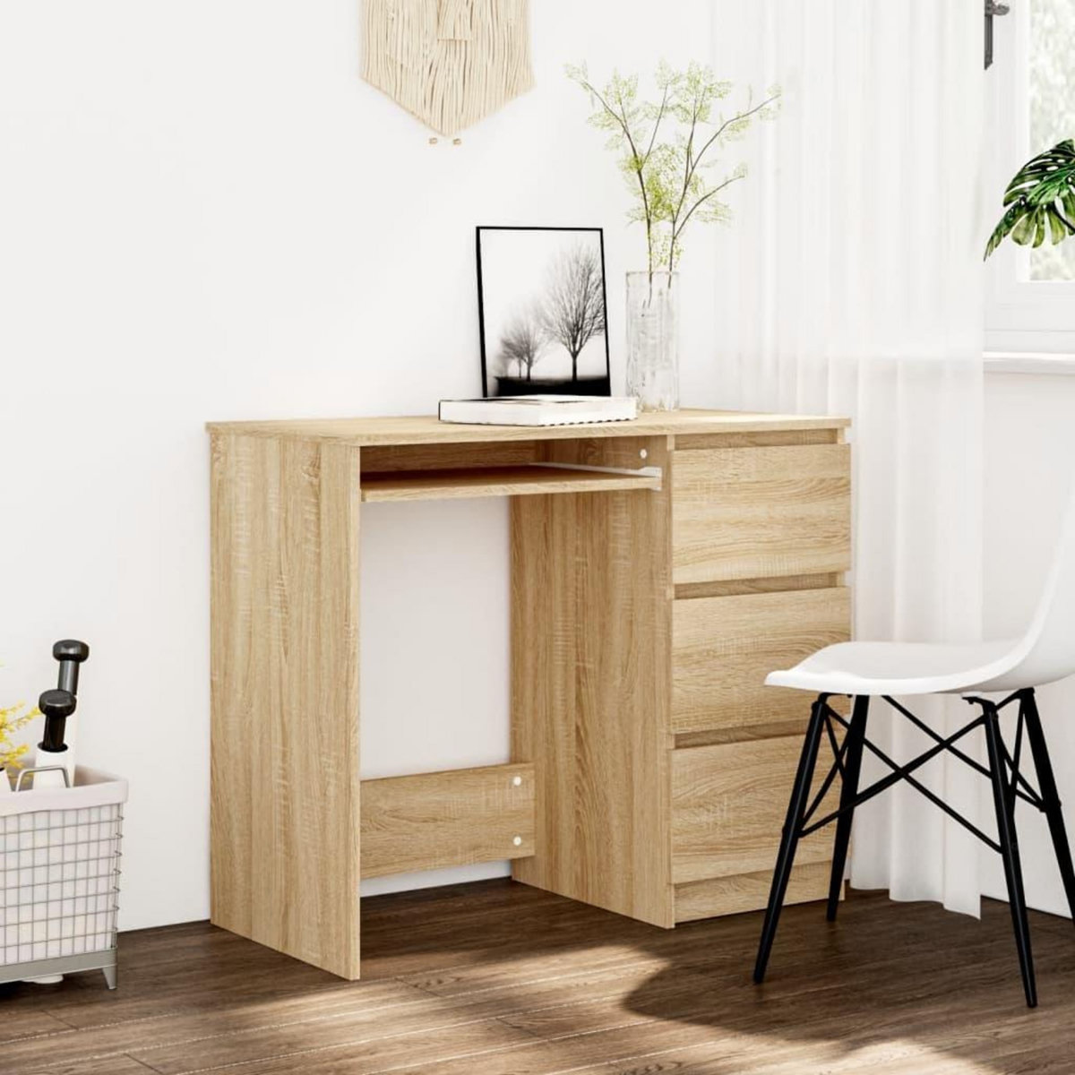 VIDAXL Bureau Chene sonoma 90x45x76 cm Bois d'ingenierie