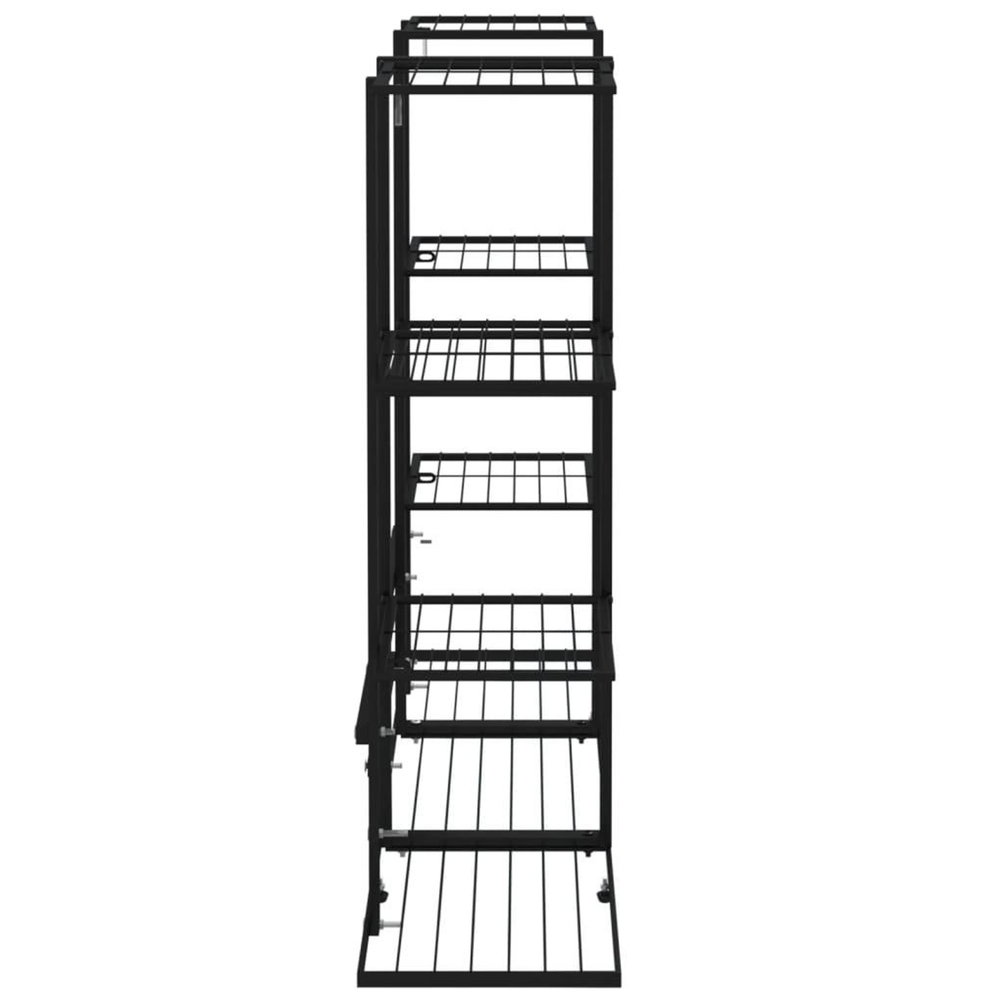 Voir la diapositive 4 : VIDAXL Support a plantes 94,5x25x89 cm Noir Fer