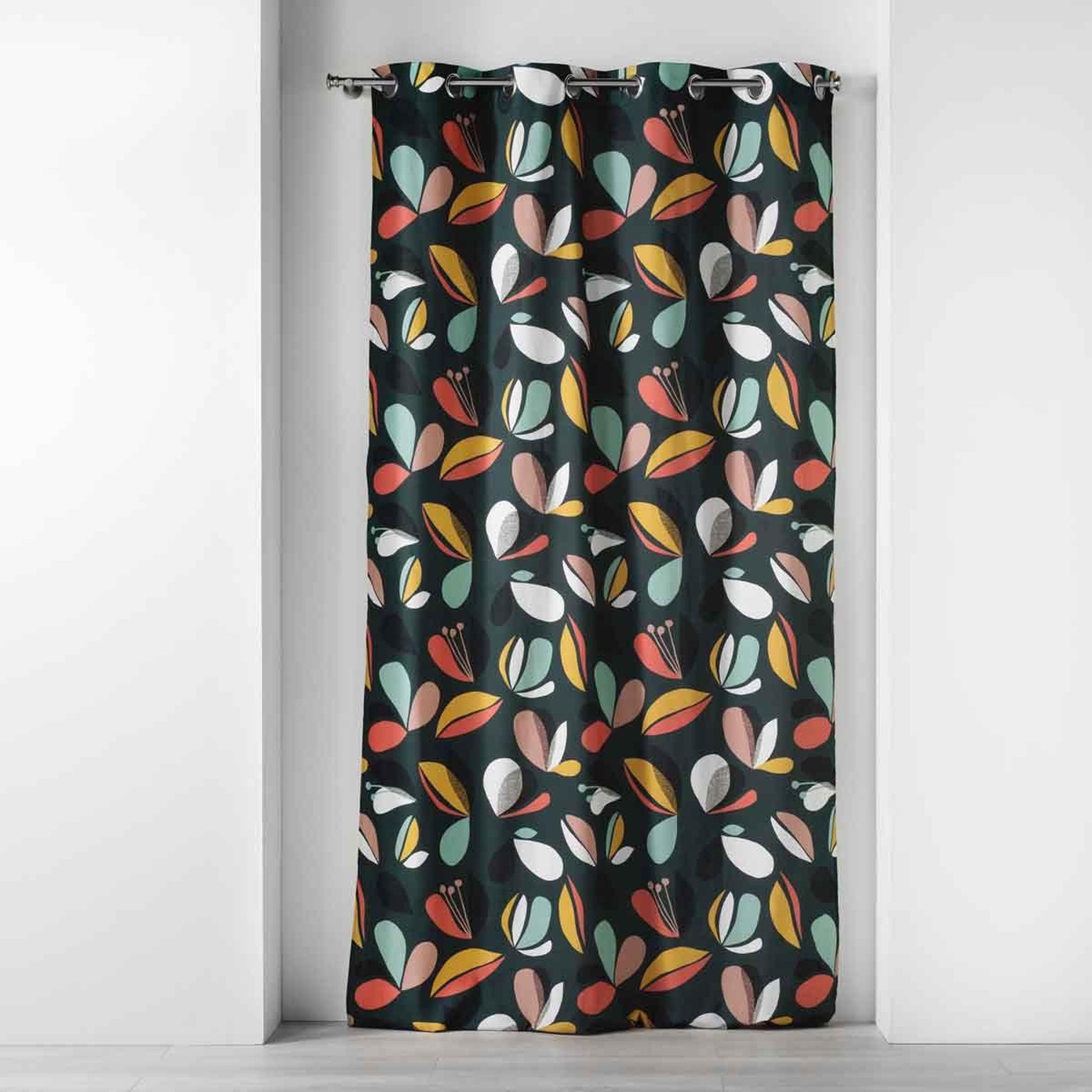 Voir la diapositive 1 : Douceur d'Intérieur Rideau à œillets imprimé  panaflore  140x240cm vert