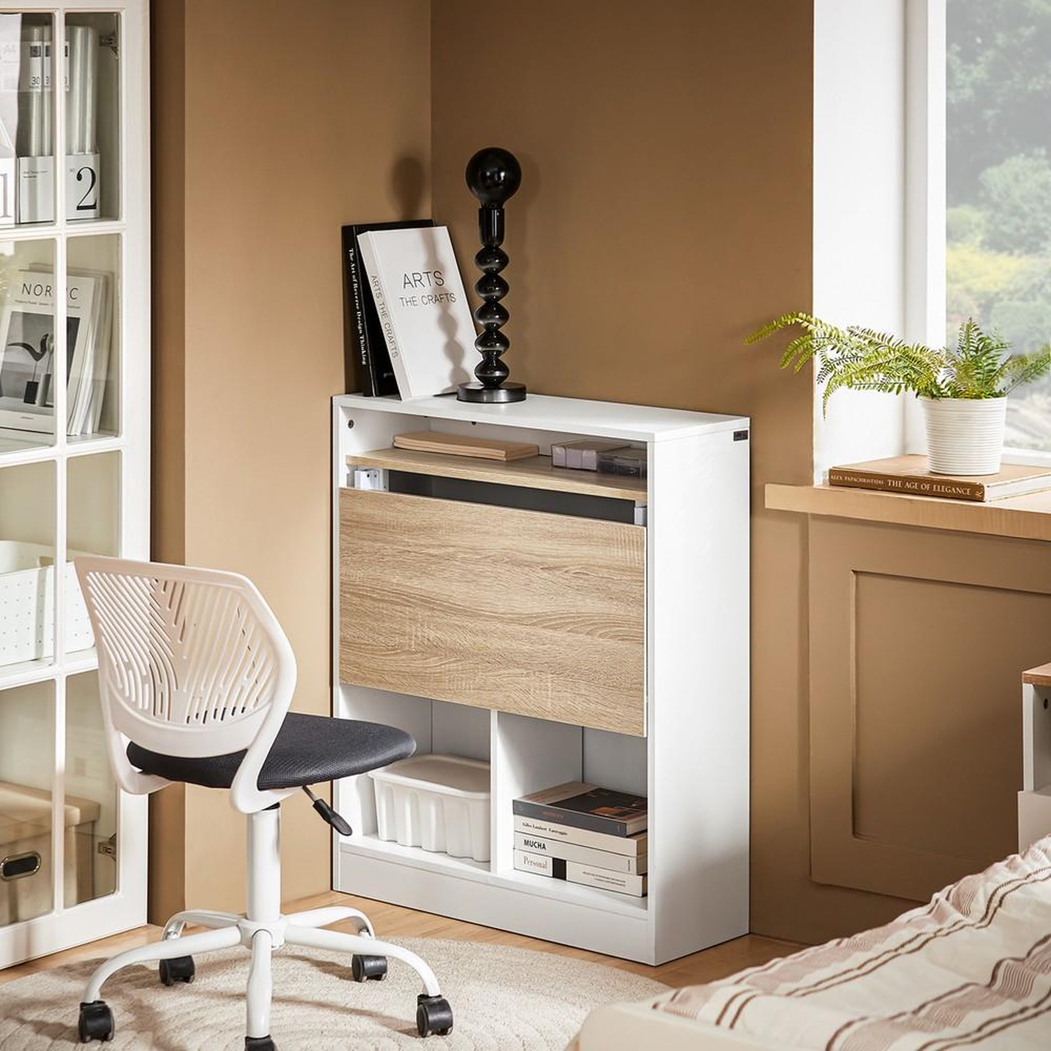 Voir la diapositive 2 : SOBUY SoBuy - Bureau Informatique à une porte - Nordique - FWT104