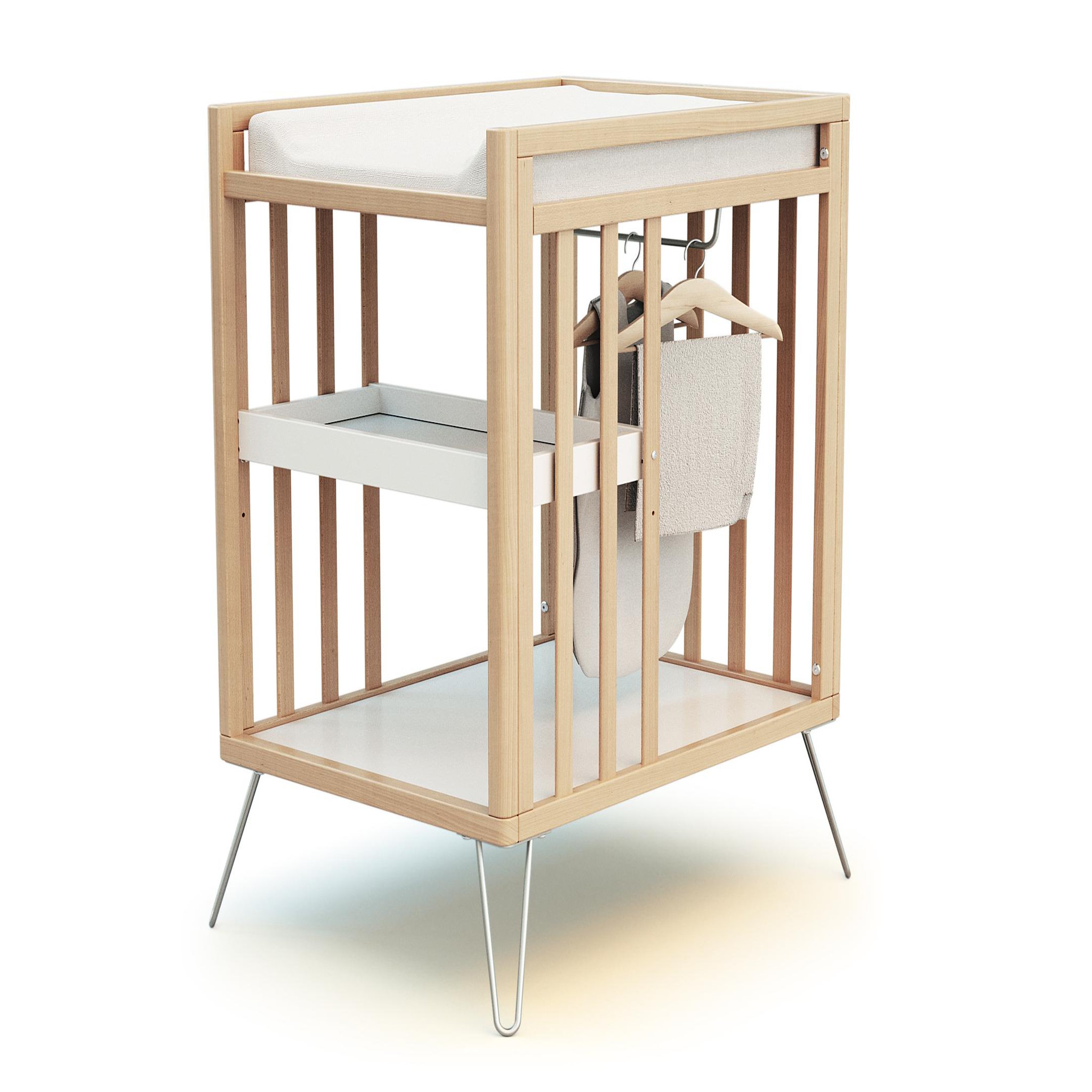 Voir la diapositive 1 : JURABABY Table à langer 2 étagères ONLY en bois 76 x 56 x 94 cm