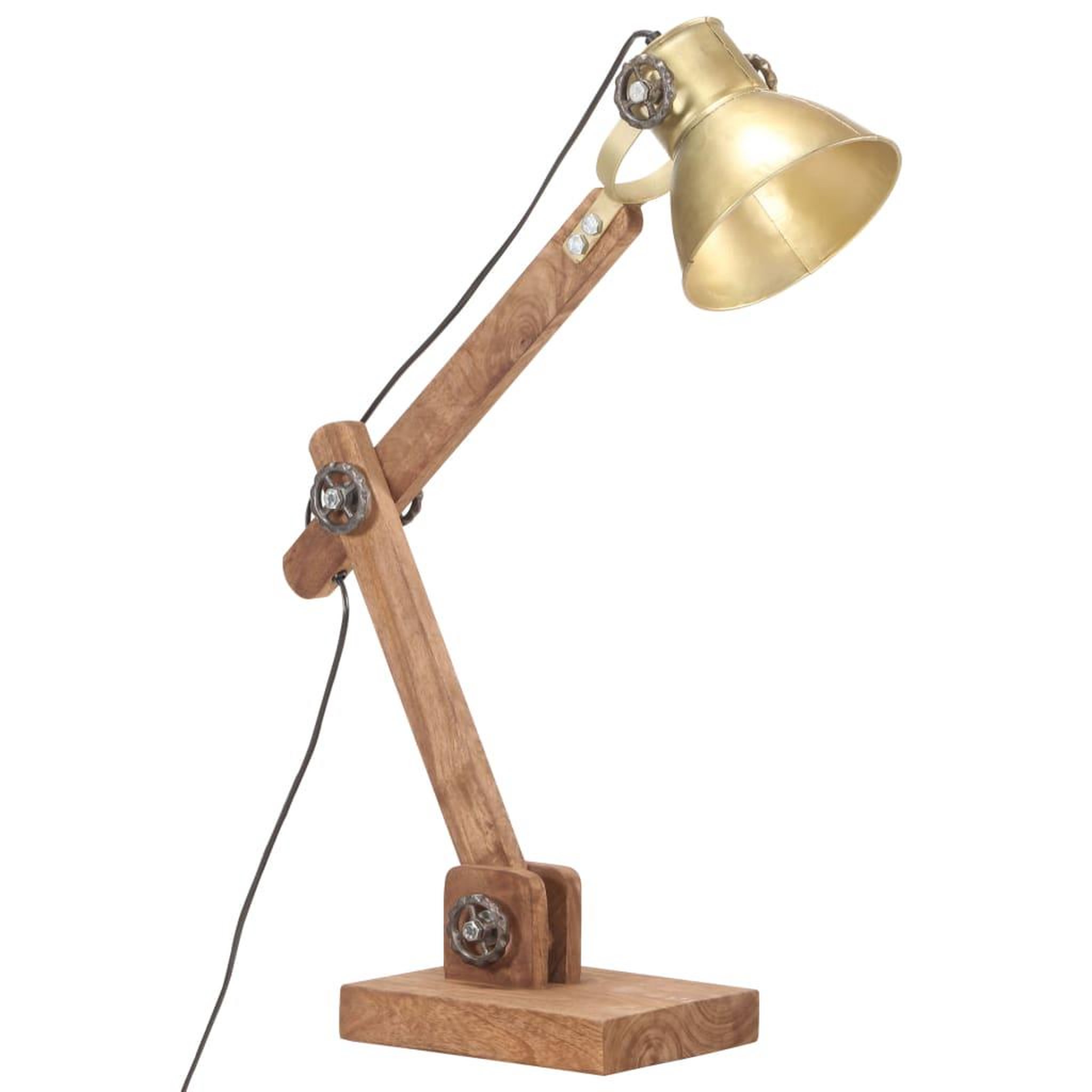 Voir la diapositive 2 : VIDAXL Lampe de bureau industrielle Laiton Rond 58x18x90 cm E27