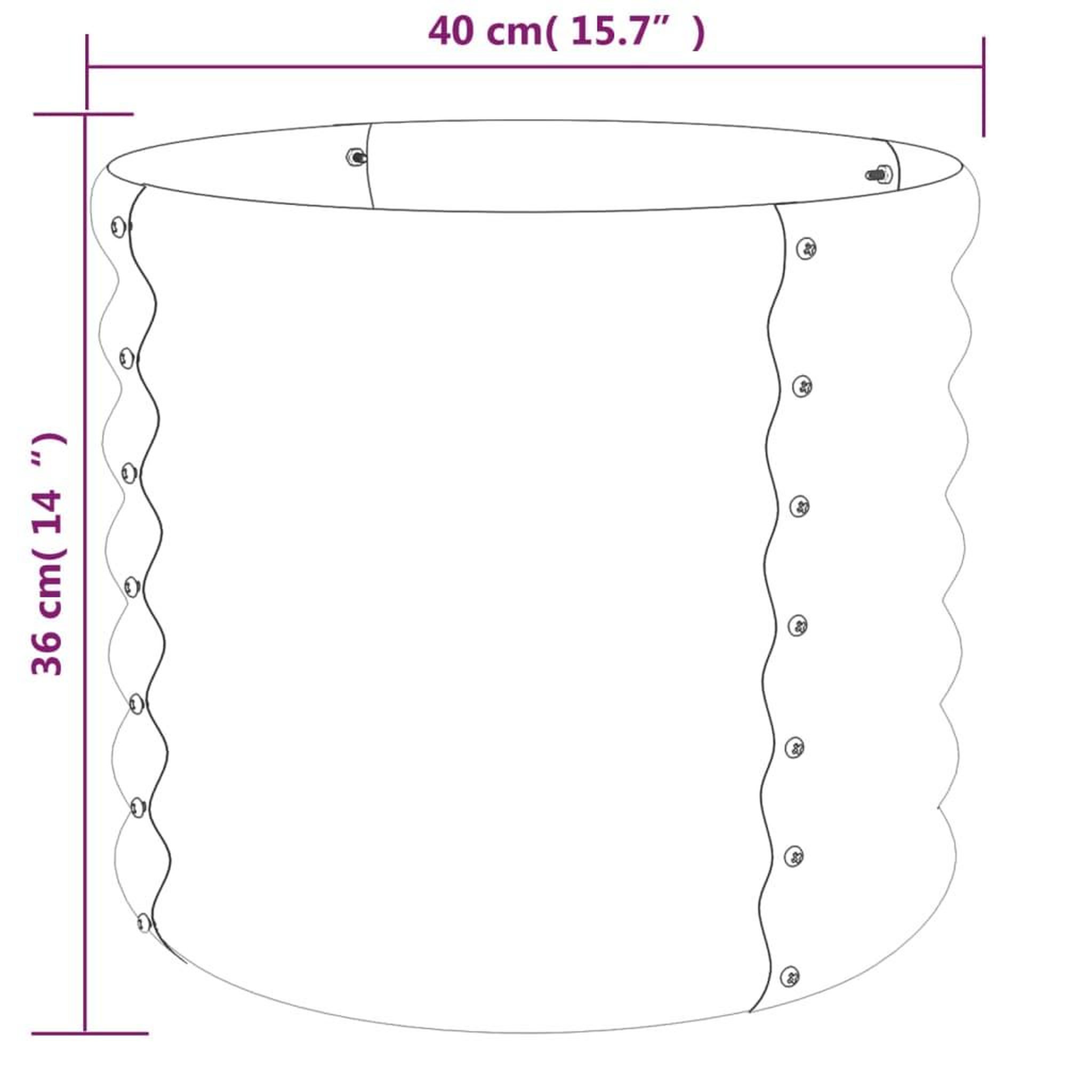 Voir la diapositive 5 : VIDAXL Jardiniere de jardin Acier enduit de poudre 40x40x36 cm Gris