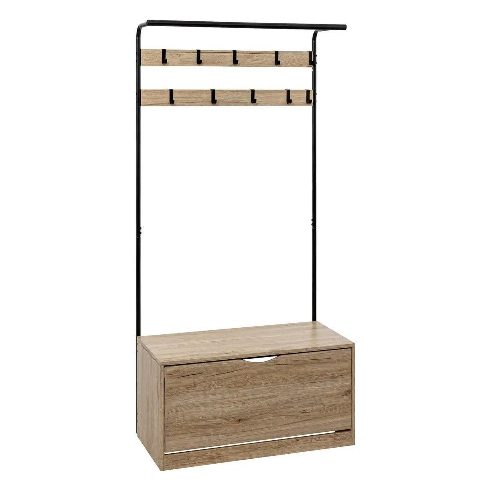 Voir la diapositive 1 : FIVE Meuble d'Entrée Vestiaire  Jano  175cm Naturel