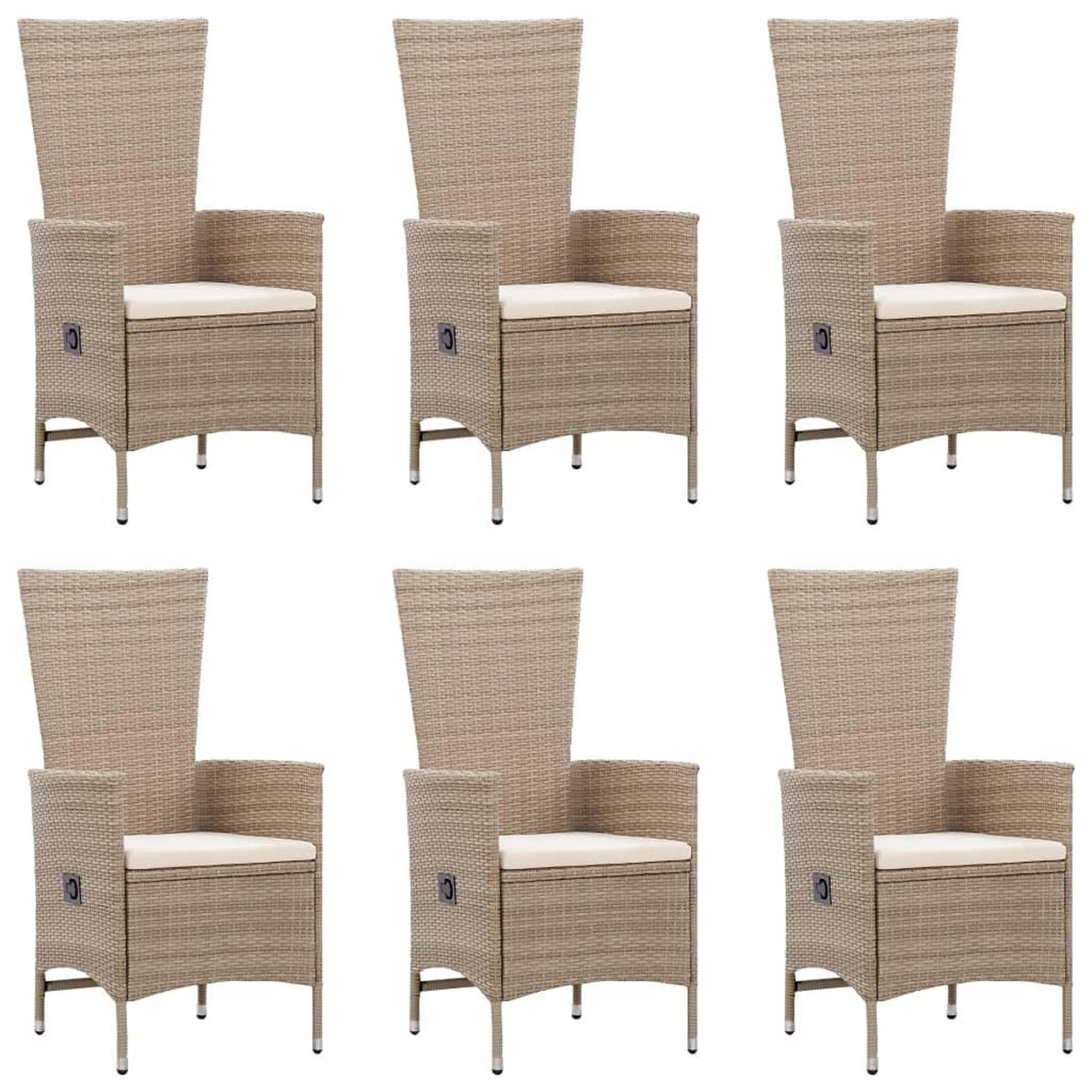 Voir la diapositive 3 : VIDAXL Ensemble a manger de jardin 7 pcs Resine tressee Beige