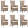 Voir la diapositive 3 : VIDAXL Ensemble a manger de jardin 7 pcs Resine tressee Beige