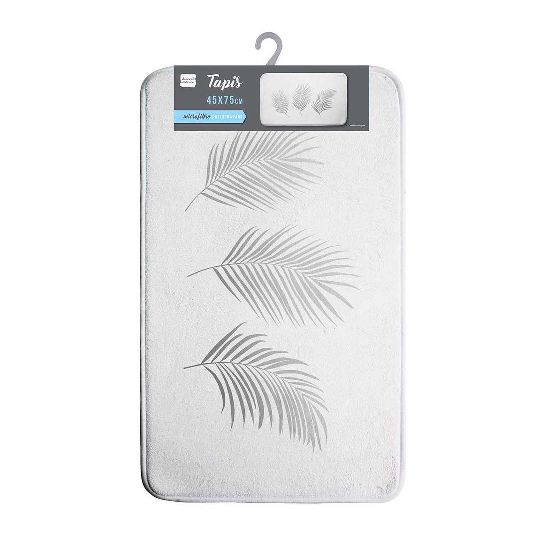 Voir la diapositive 3 : Douceur d'Intérieur Tapis de bain imprimé  orbella  45x75cm blanc & argent