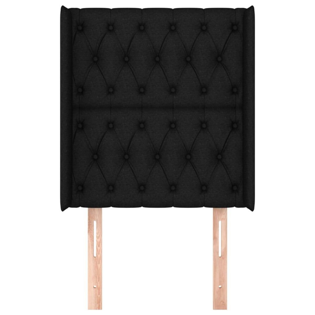 VIDAXL Tete de lit avec oreilles Noir 83x16x118/128 cm Tissu