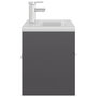 Voir la diapositive 4 : VIDAXL Armoire d'evier avec lavabo integre Gris brillant Agglomere