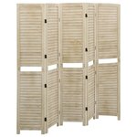VIDAXL Cloison de separation 5 panneaux 175x165 cm Bois de Paulownia