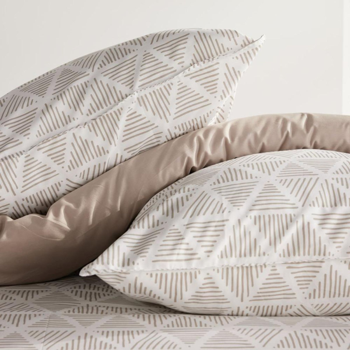 Today Parure de lit - TODAY - Sunshine - 2 personnes - 220 x 240 cm - Coton imprimé triangle