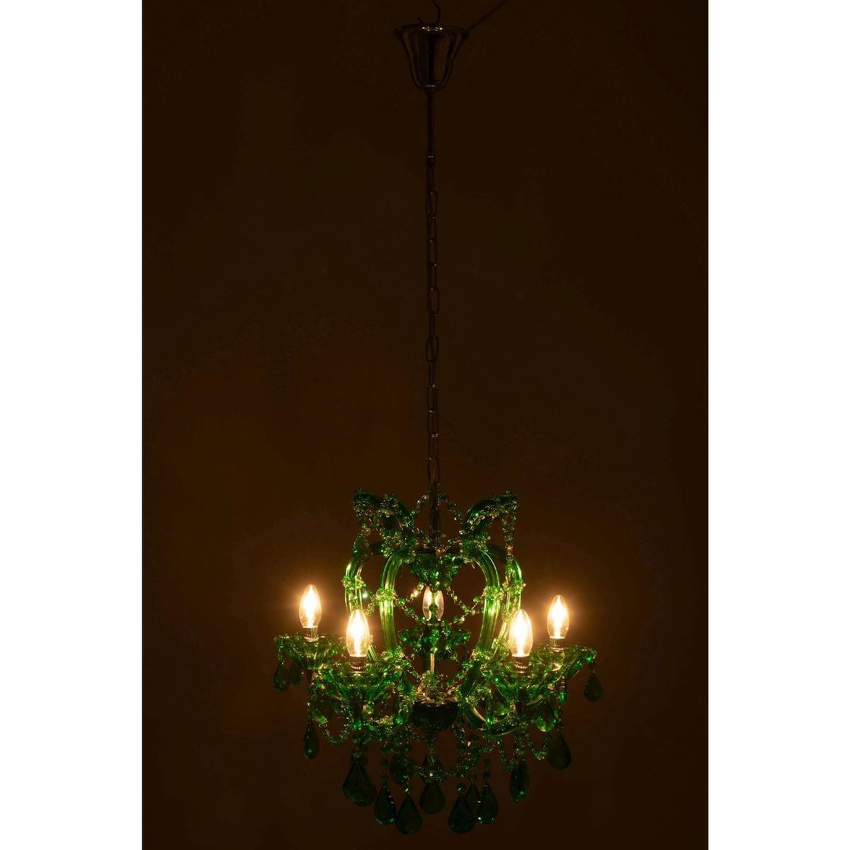 Paris Prix Lustre en Verre  Antique  57cm Vert Émeraude