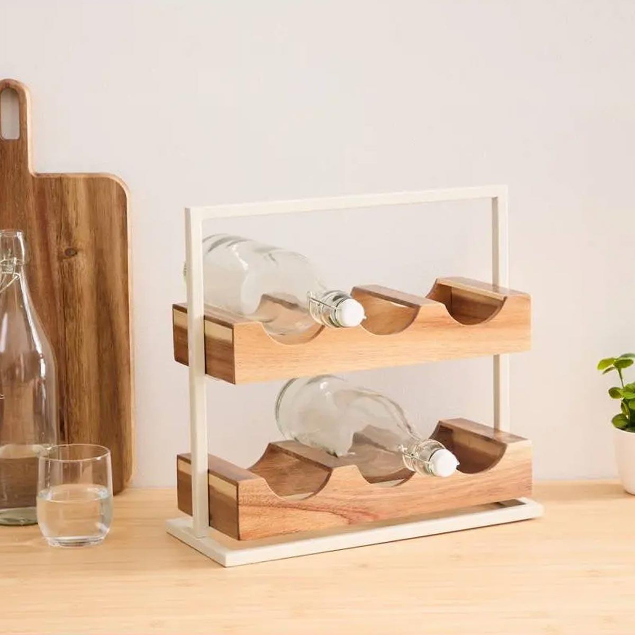 Voir la diapositive 2 : FIVE Porte-bouteilles en bois  acacia  36cm naturel