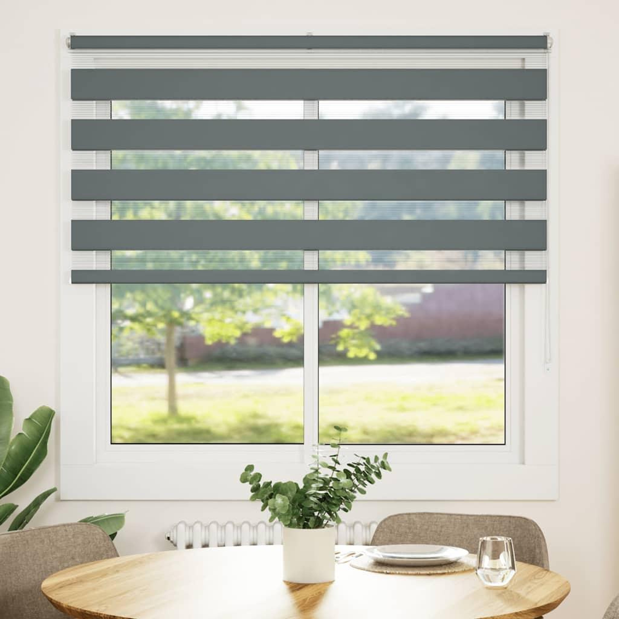 Voir la diapositive 2 : VIDAXL Store zebre gris fonce largeur du tissu 140,9 cm polyester