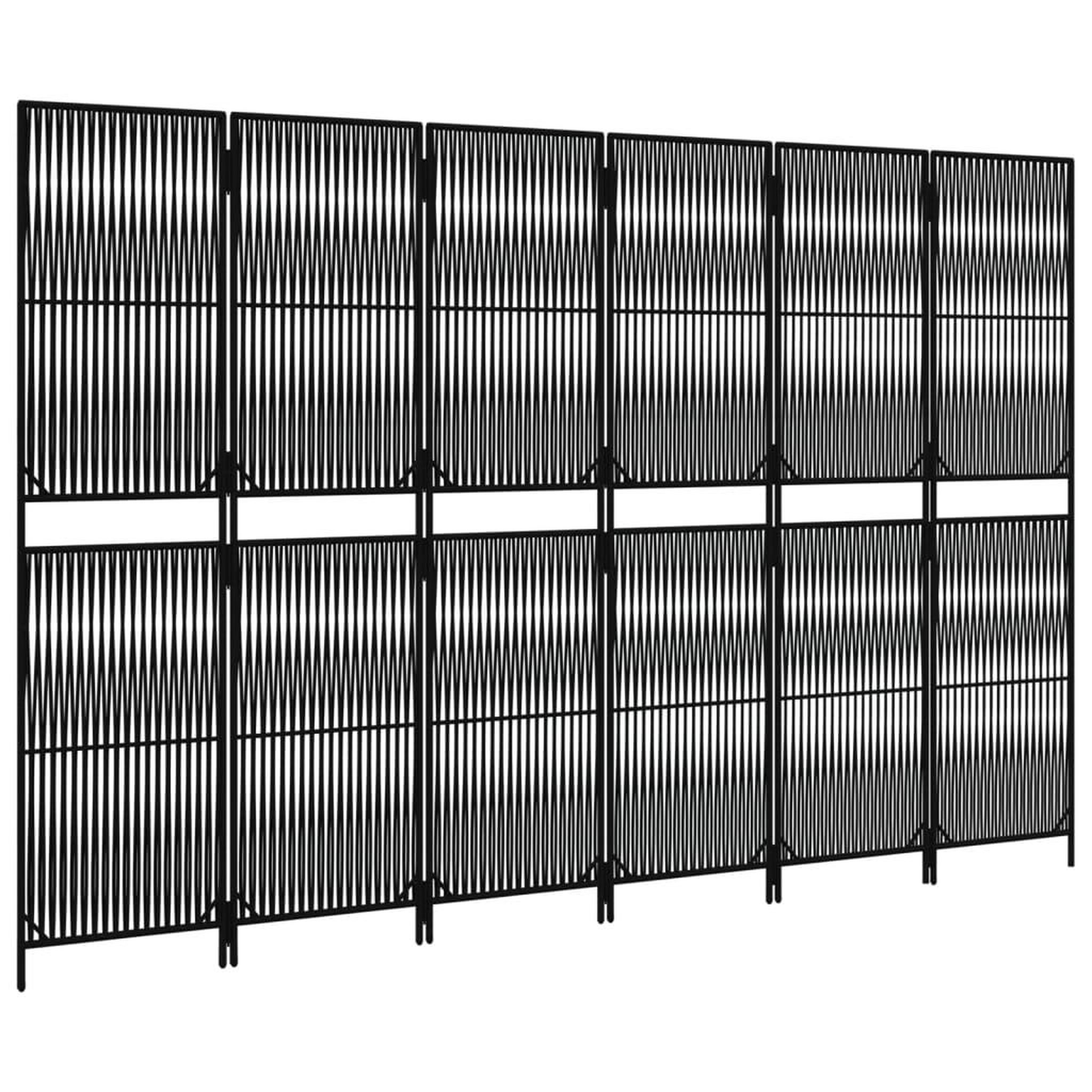 Voir la diapositive 4 : VIDAXL Cloison de separation 6 panneaux noir resine tressee