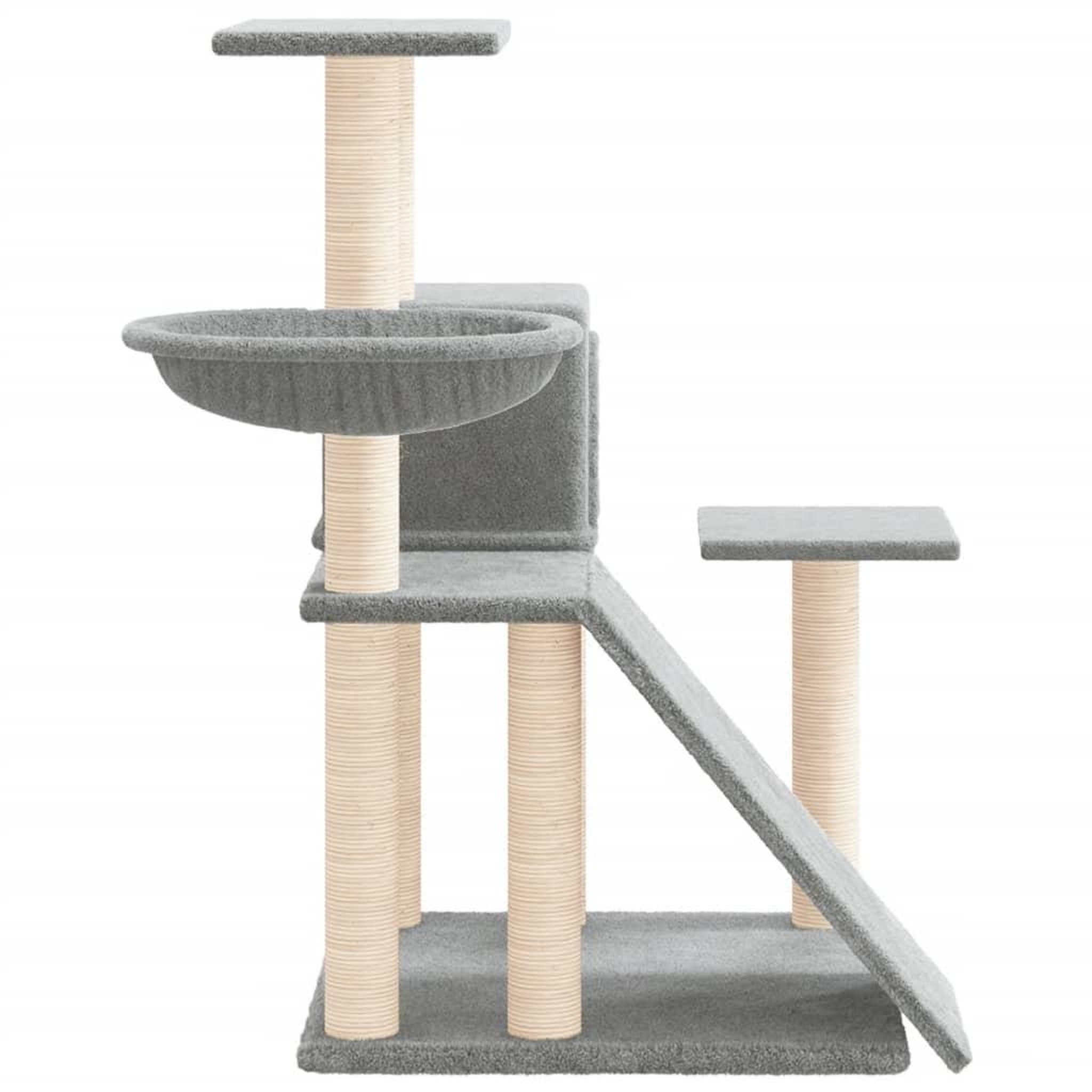 Voir la diapositive 4 : VIDAXL Arbre a chat avec griffoirs en sisal Gris clair 82 cm