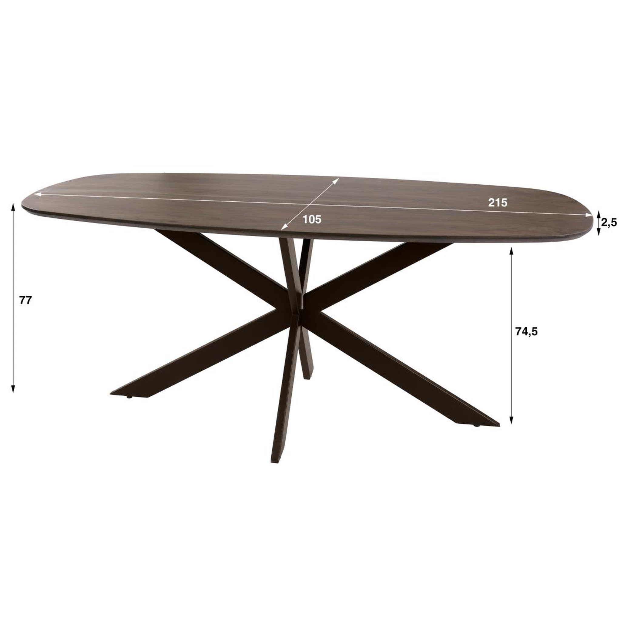 Voir la diapositive 6 : JLC KREATION Table à manger nordique ovale 215cm en bois massif hiza