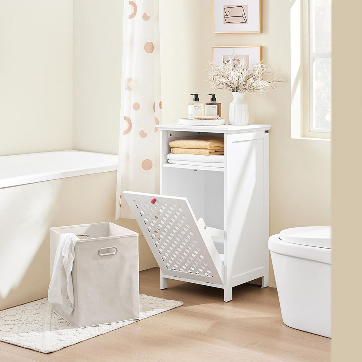 SOBUY SoBuy - Meuble De Buanderie à une porte - Blanc - 45x41.5x87cm - Nordique - BZR211-W