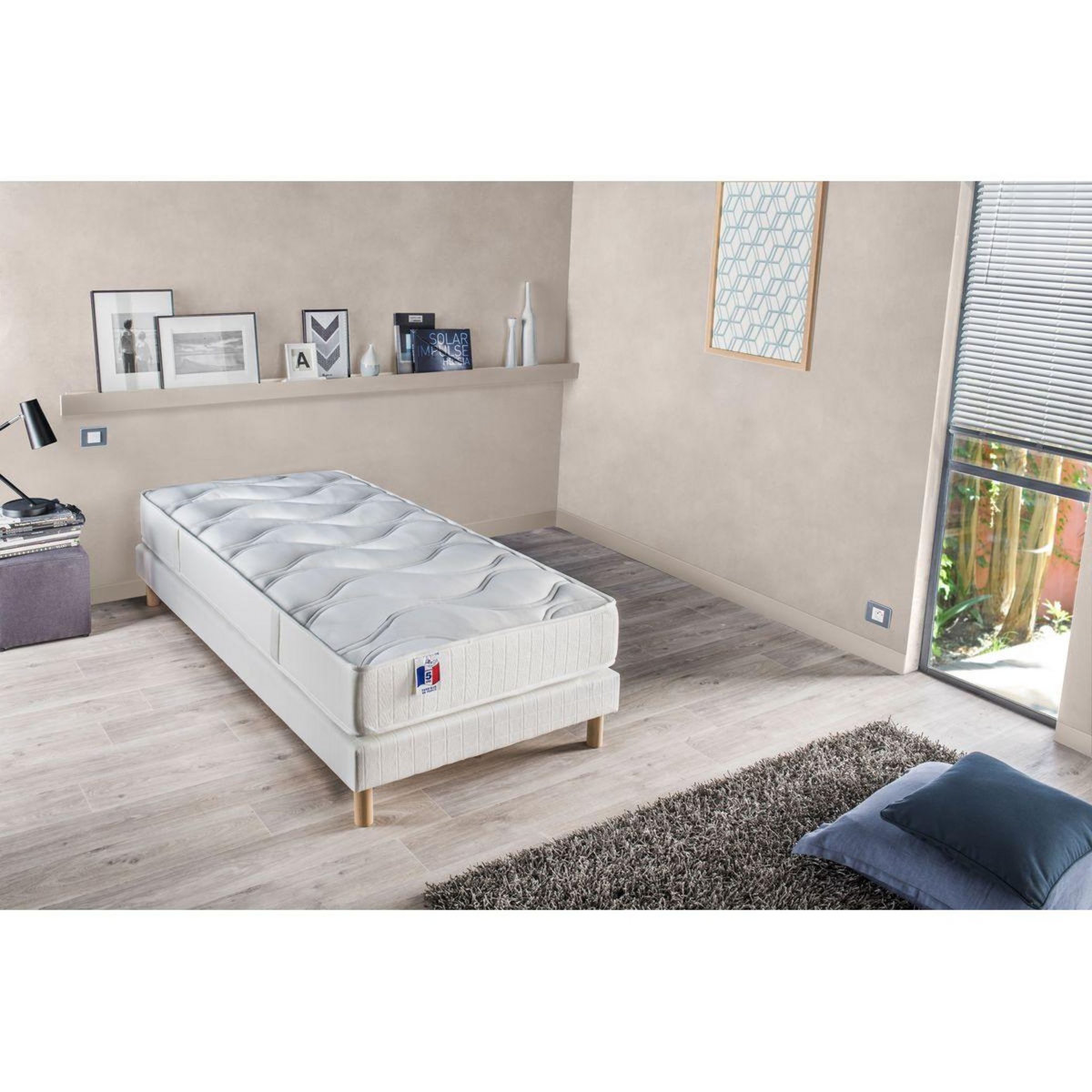 Ensemble Matelas Mémoire de forme HD + Sommier  90 x 190 cm DIMAIME