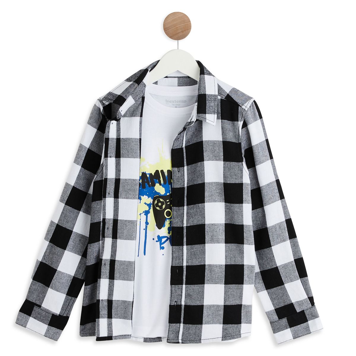 INEXTENSO Chemise noir garçon en coton 
