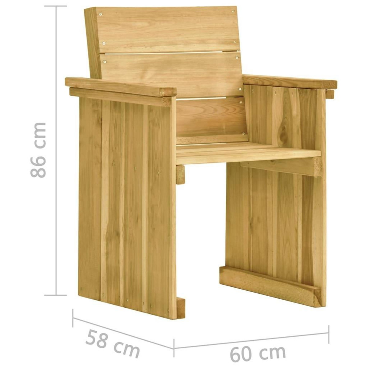 VIDAXL Ensemble a manger de jardin 7 pcs avec coussins pin impregne