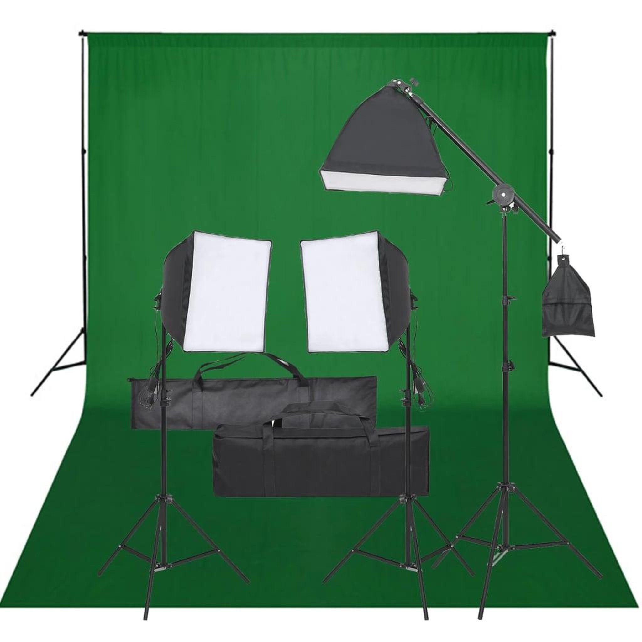 VIDAXL Kit de studio photo avec eclairage et toile de fond
