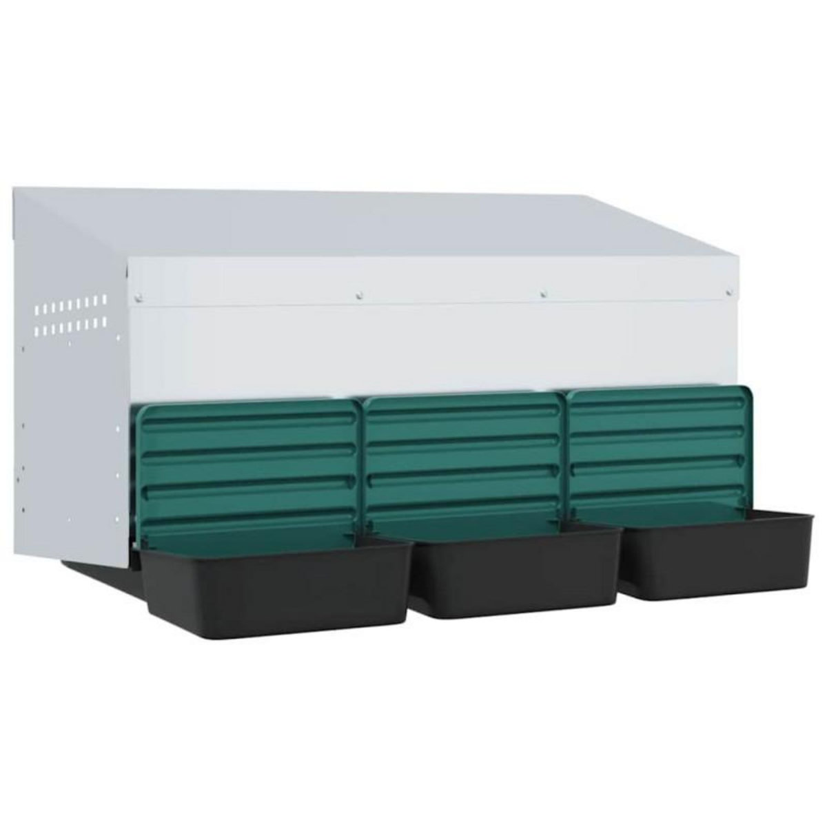 VIDAXL Nichoir à poules3 compartiments, fixation murale, acier galvanisé