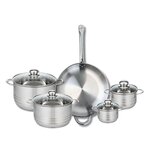 ELO Ensemble de 1 Poêle de cuisson 32 cm et 4 faitouts 12, 14, 20 et 24 cm Elo Profi Brillant