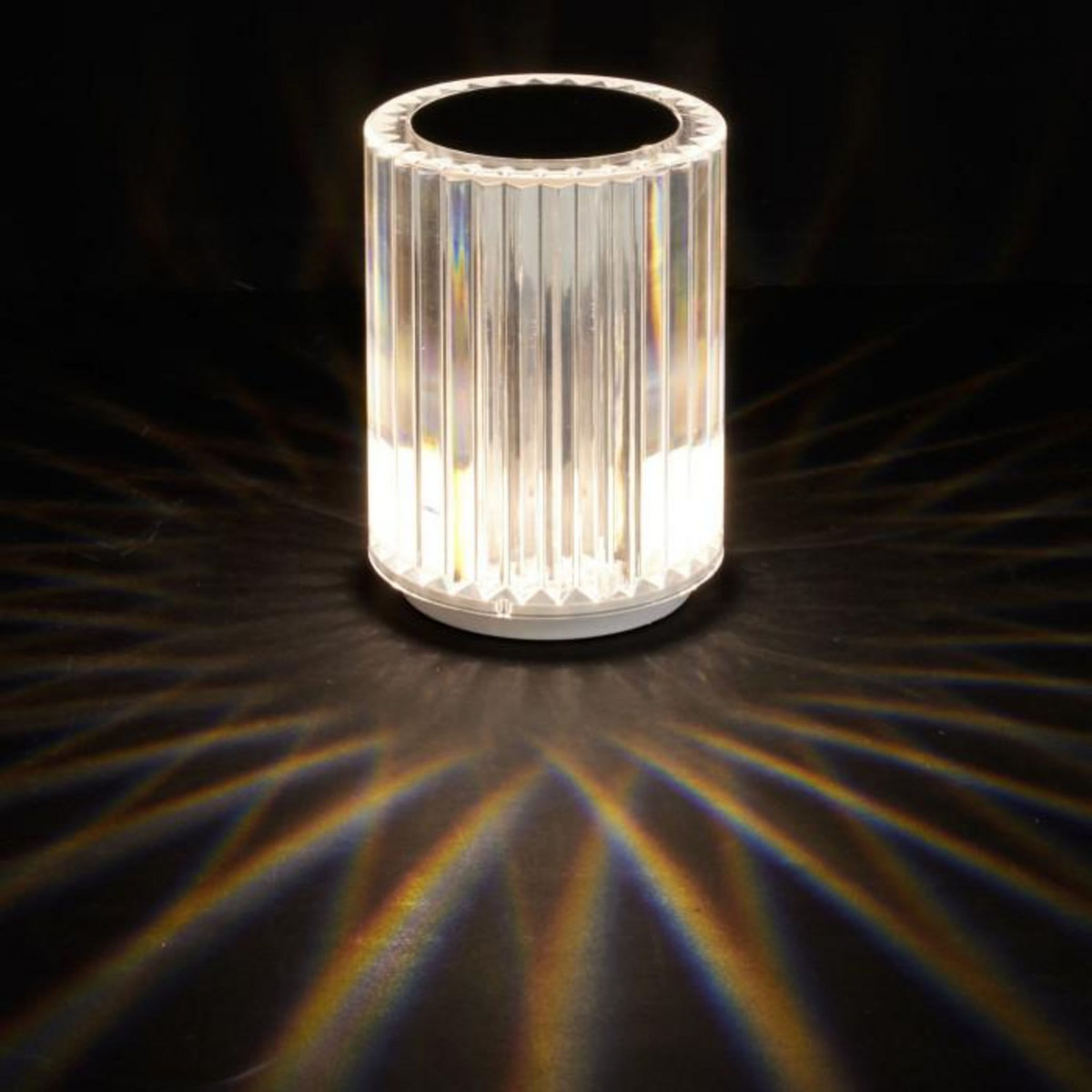 Paris Prix Lampe à Poser Tactile  Rechargeable  12cm Transparent