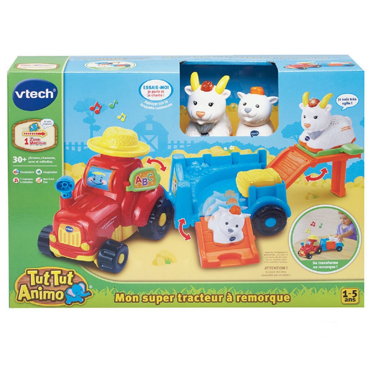 VTECH Tut Tut Animo Mon super tracteur à remorque (+Babette, la biquette à devinettes)