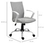 VINSETTO Vinsetto Chaise de bureau ergonomique hauteur réglable pivotante 360° piètement acier blanc lin gris clair