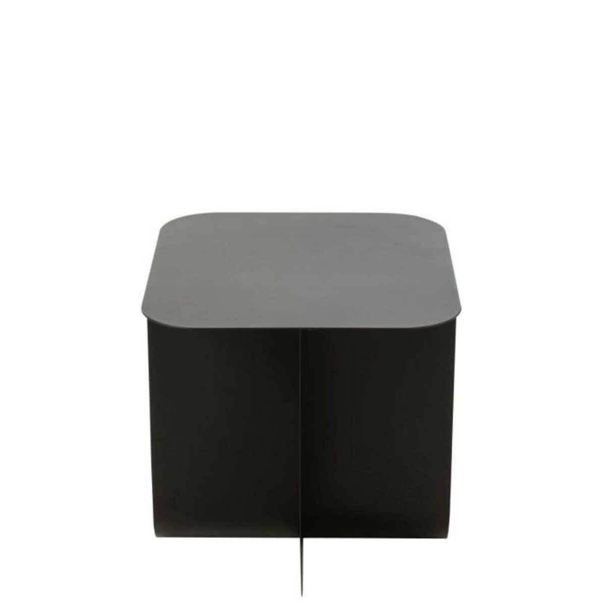 Paris Prix Table d'Appoint Carrée en Métal  Reva  39cm Noir