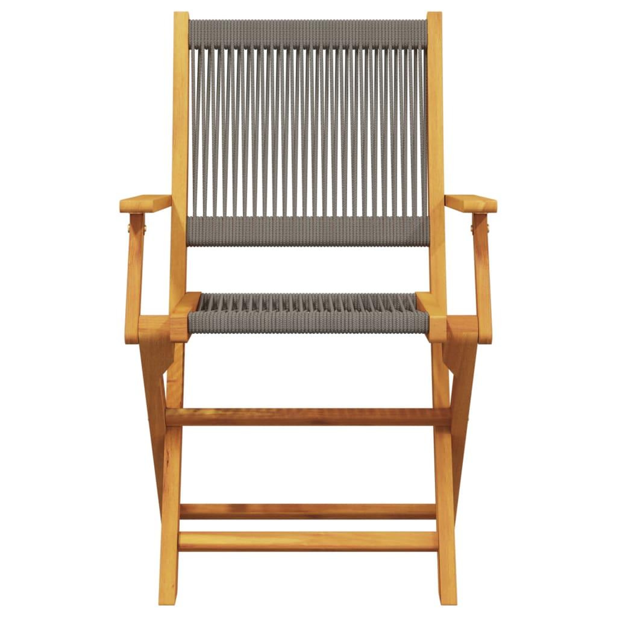 Voir la diapositive 5 : VIDAXL Chaises de jardin lot de 2 gris bois d'acacia et polypropylene