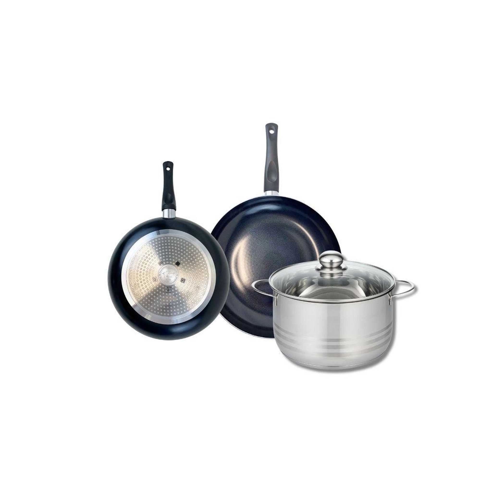 ELO Ensemble de 2 poêles de cuisson 20 et 24 cm et 1 faitout 20 cm elo prima brillant