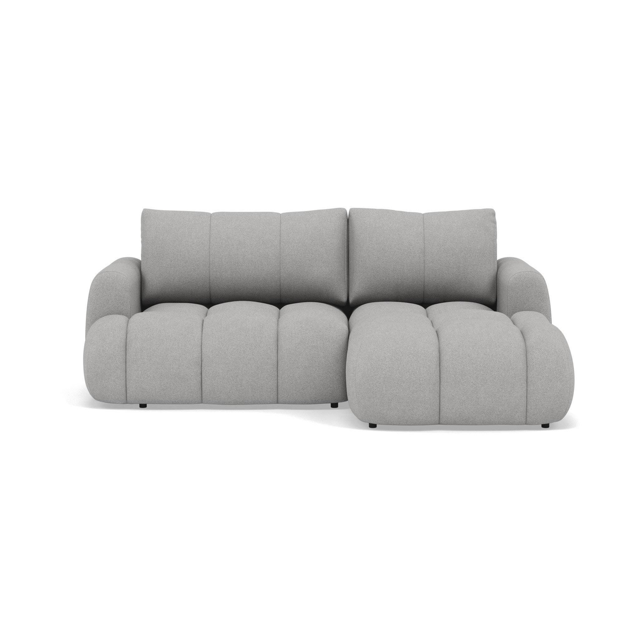 Voir la diapositive 1 : BEST MOBILIER Yulin - canapé d'angle droit 4 places convertible avec coffre en tissu bouclette