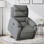 VIDAXL Fauteuil inclinable electrique gris fonce tissu