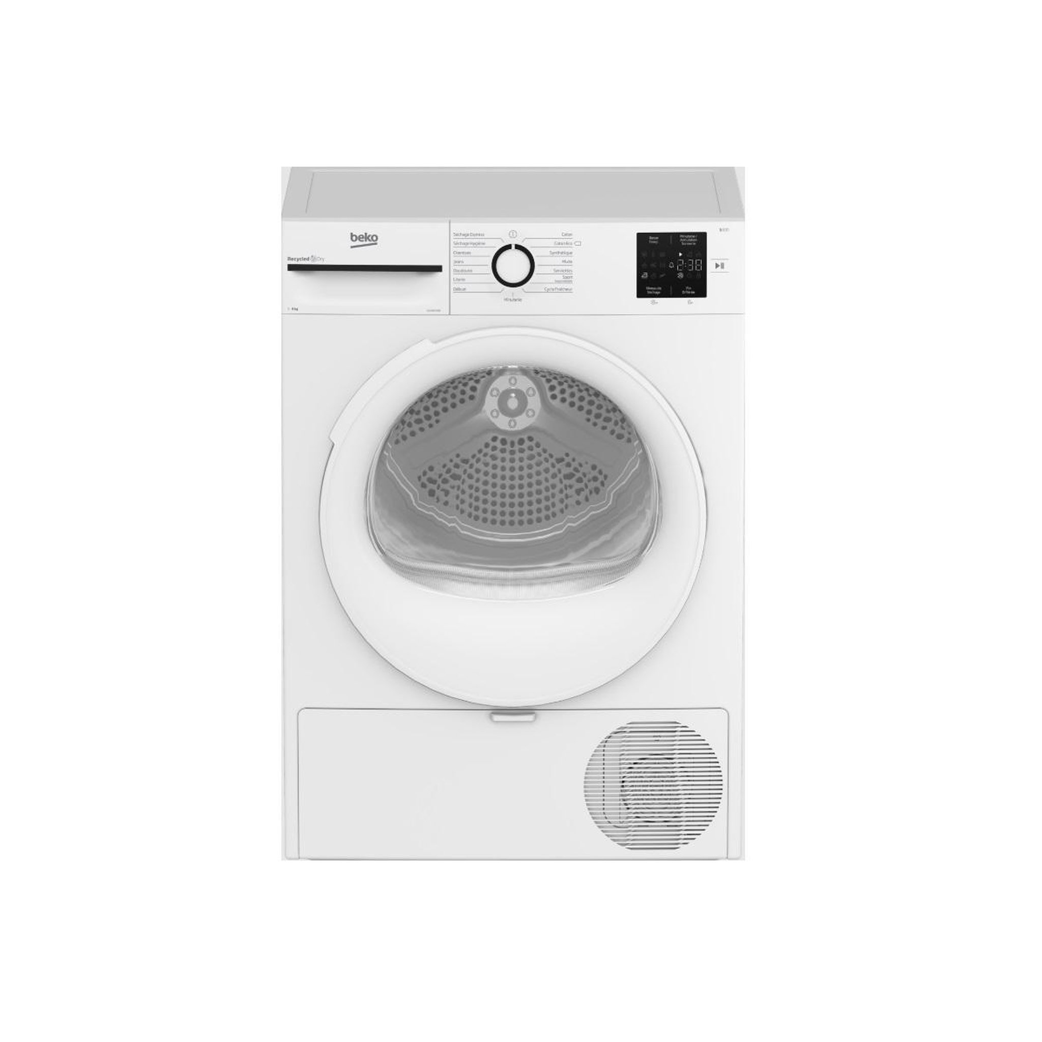 Voir la diapositive 1 : Beko Sèche-linge pompe à chaleur 60cm 9kg blanc - D14H19301
