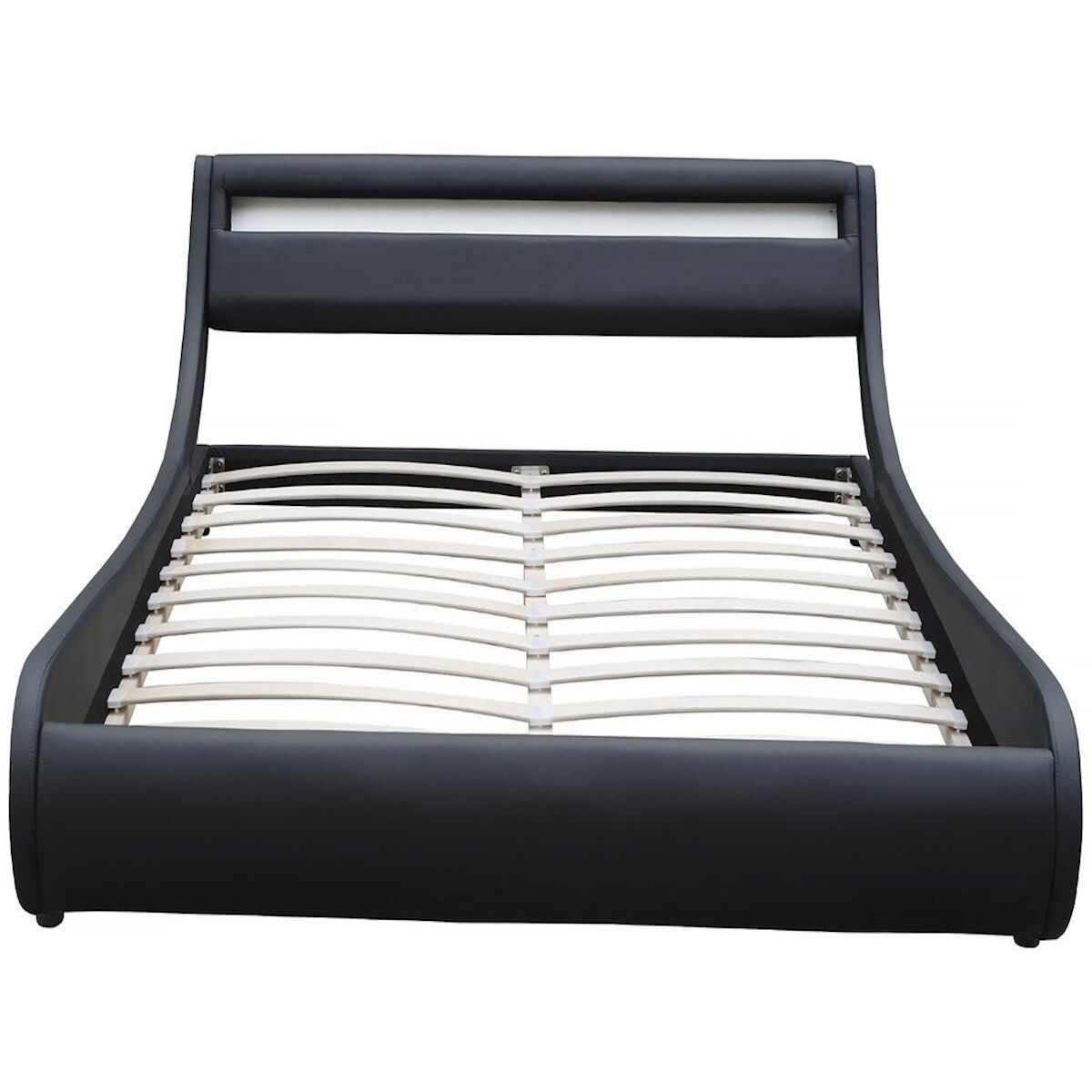 Habitat et Jardin Lit LED  Natacha  - 160 x 200 cm - Noir