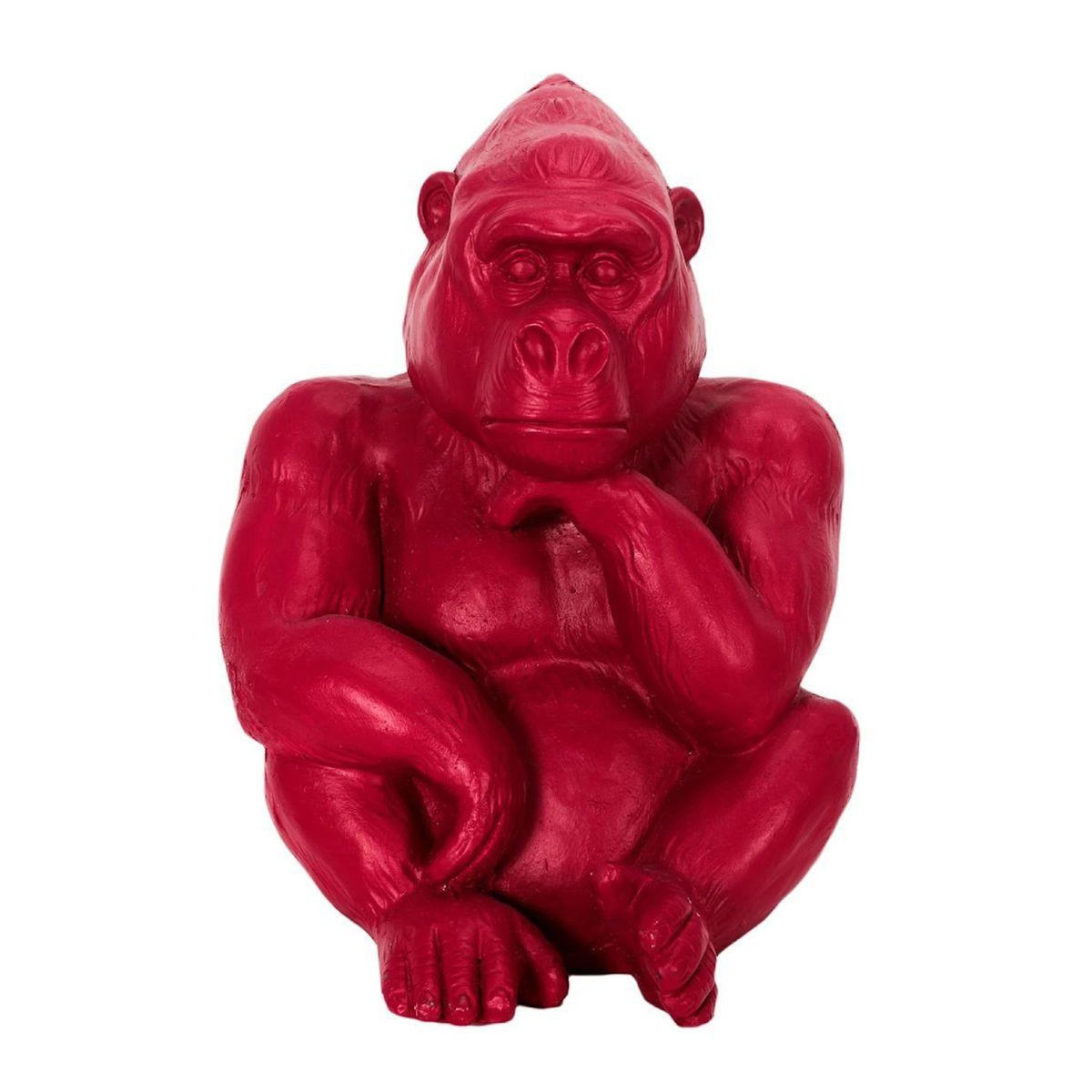 Paris Prix Statuette Déco en Magnésie  Gorille II  54cm Rouge