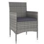 Voir la diapositive 3 : VIDAXL Ensemble de bistro jardin 5pcs Resine tressee verre trempe Gris