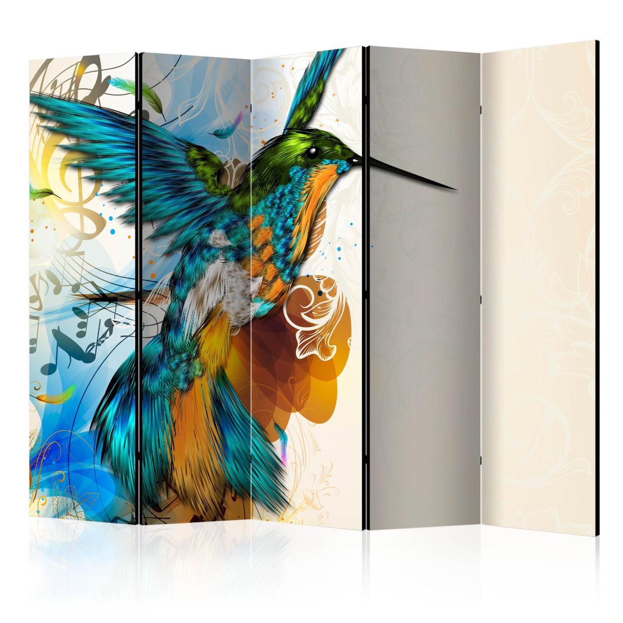 Paris Prix Paravent 5 volets  bird's music  172x225cm