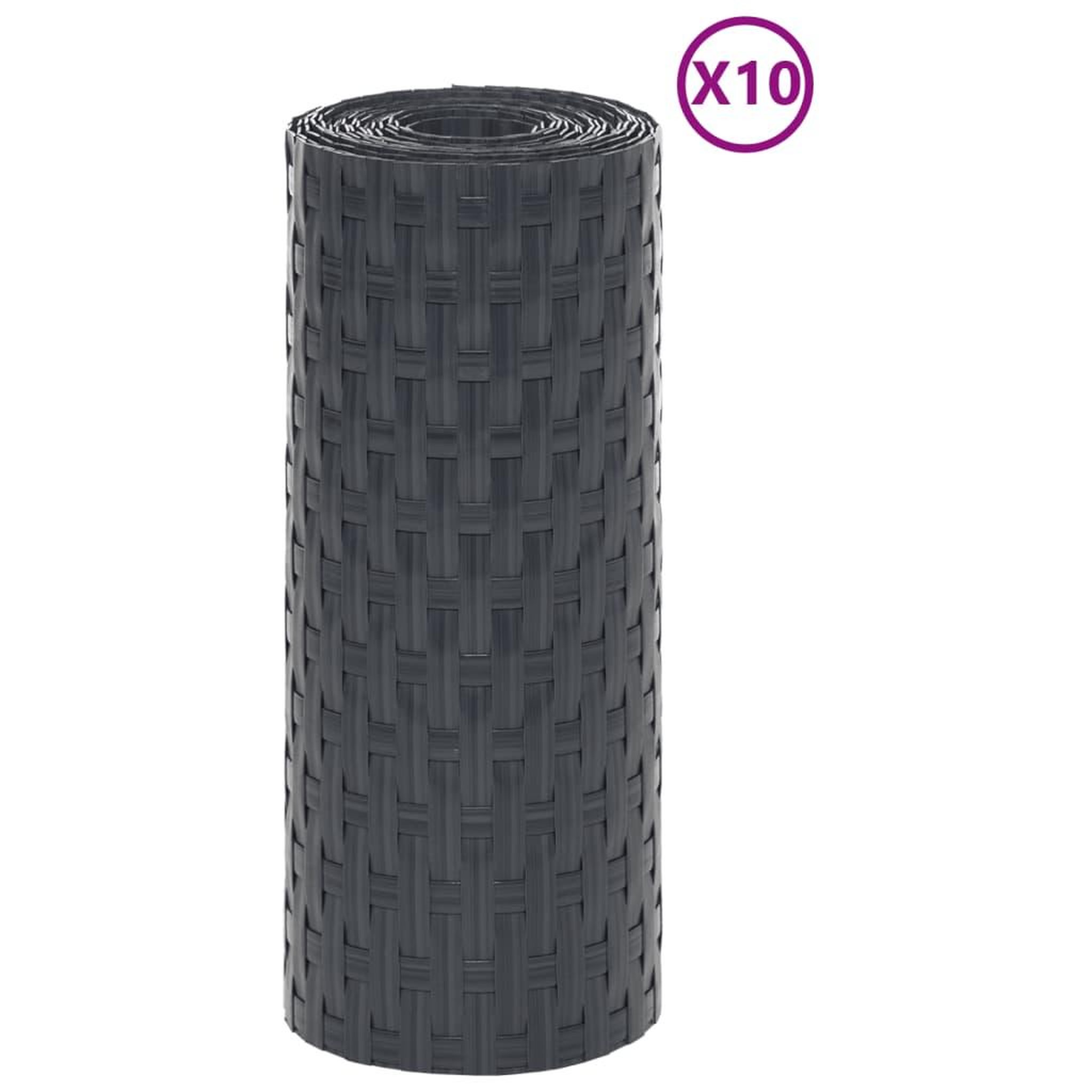 Voir la diapositive 3 : VIDAXL Paravents de balcon 10 pcs anthracite 255x19 cm resine tressee