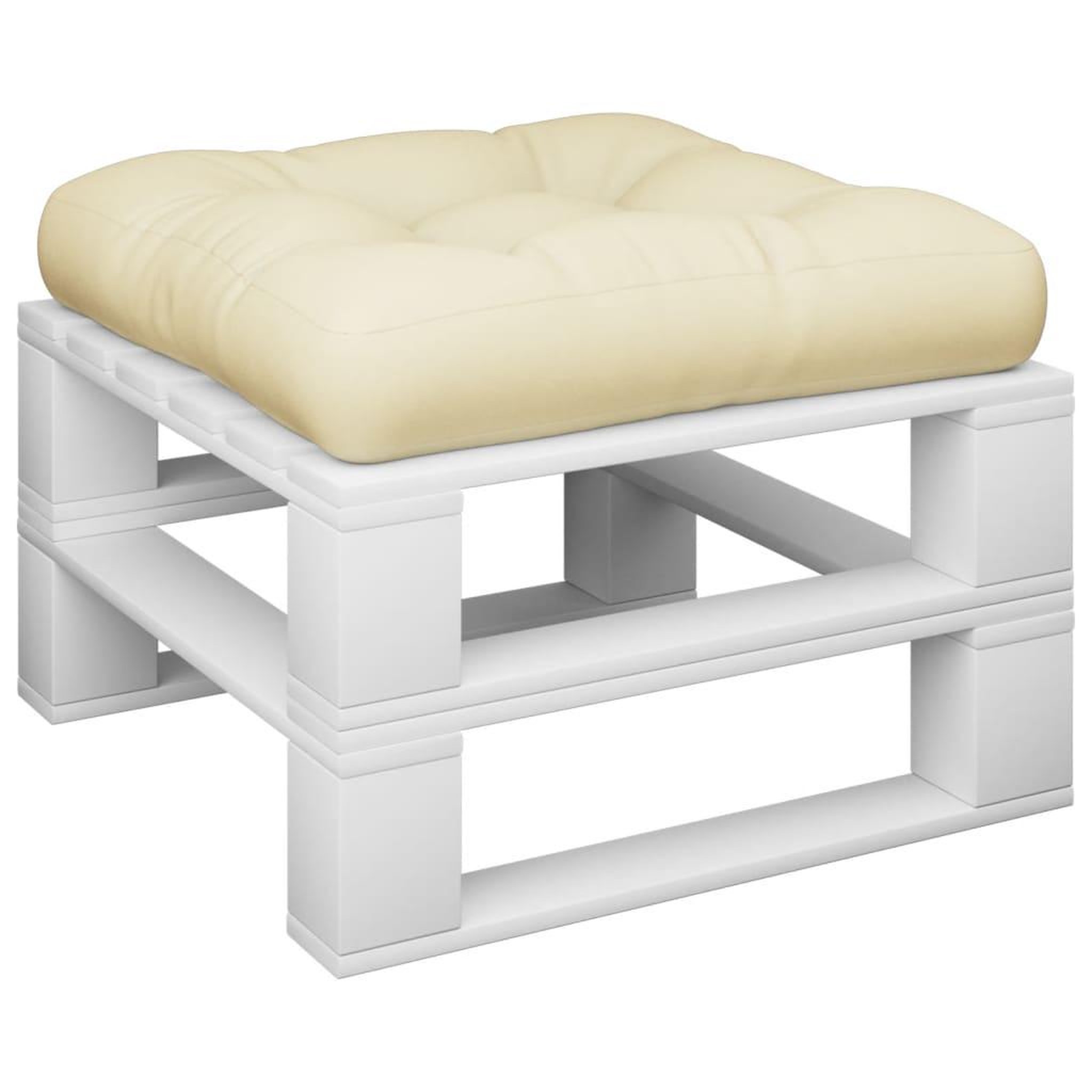 Voir la diapositive 3 : VIDAXL Coussin de palette creme 58x58x10 cm tissu