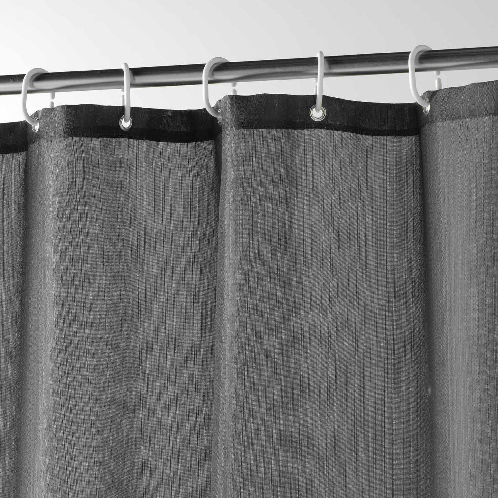Voir la diapositive 2 : Douceur d'Intérieur Rideau de douche uni  yaline  180x200cm anthracite