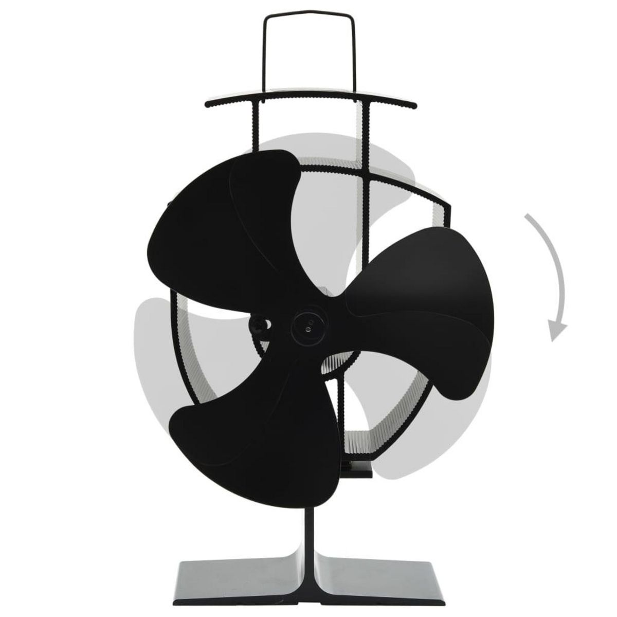 VIDAXL Ventilateur de poele alimente par chaleur 3 pales Noir