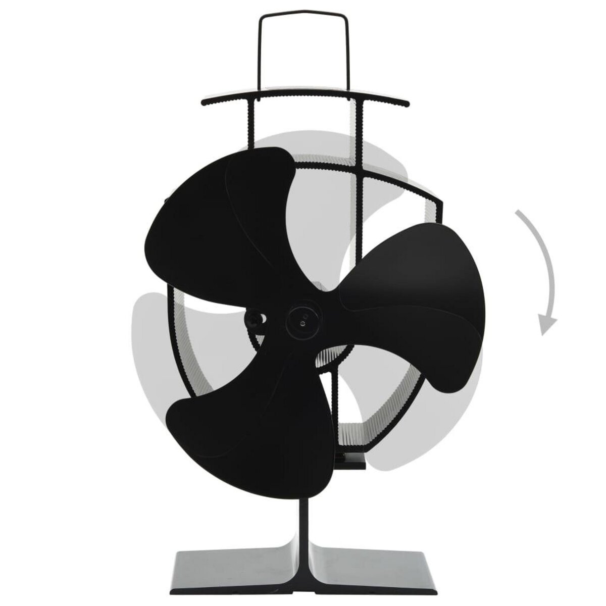 VIDAXL Ventilateur de poele alimente par chaleur 3 pales Noir