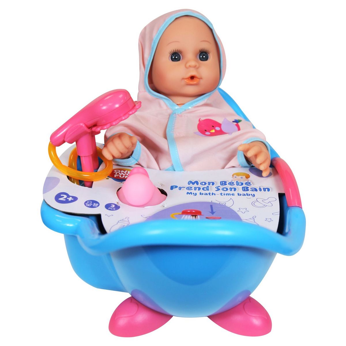 One Two Fun Poupon et ses accessoires de bain 