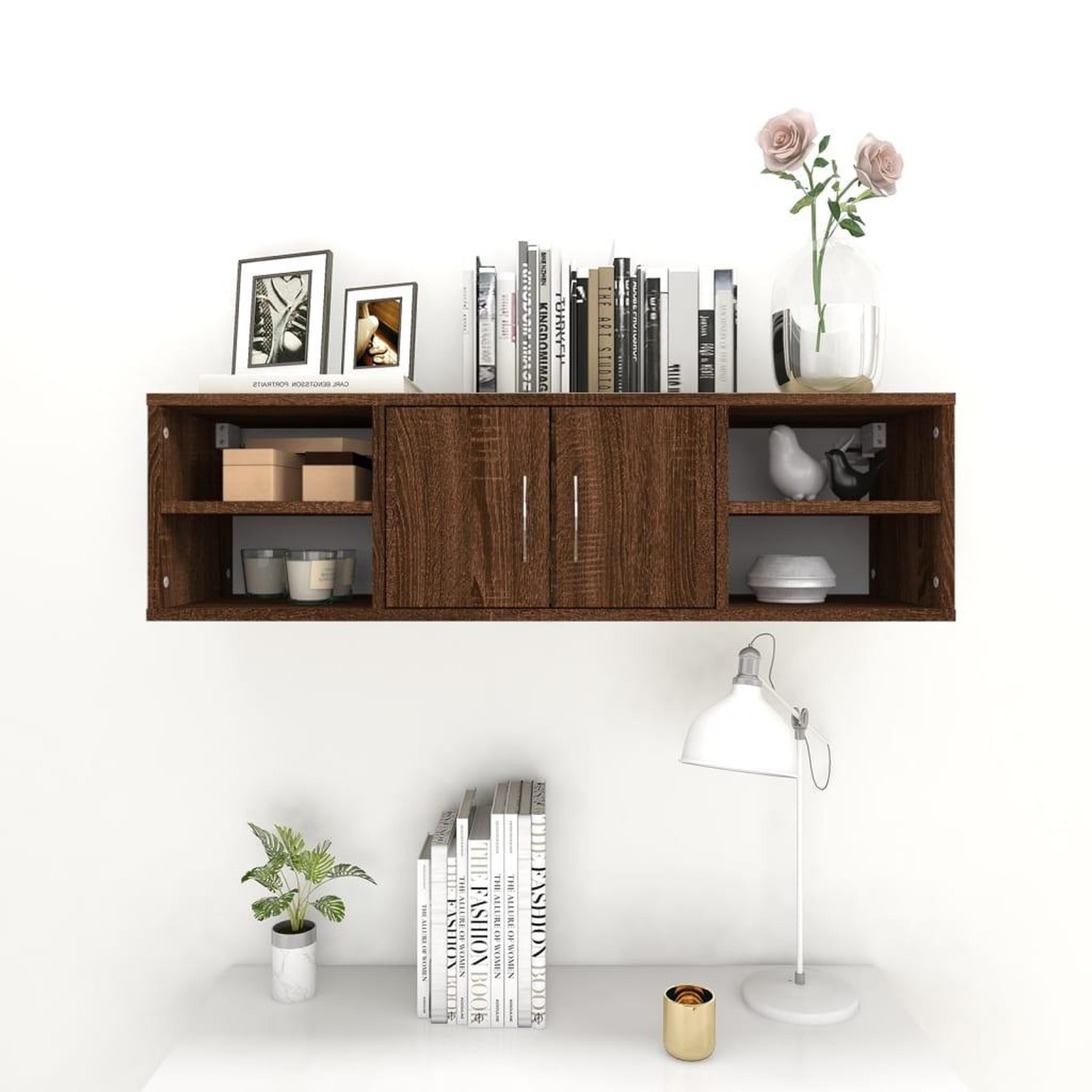 Voir la diapositive 3 : VIDAXL Etagere murale chene marron 102x30x29 cm bois d'ingenierie
