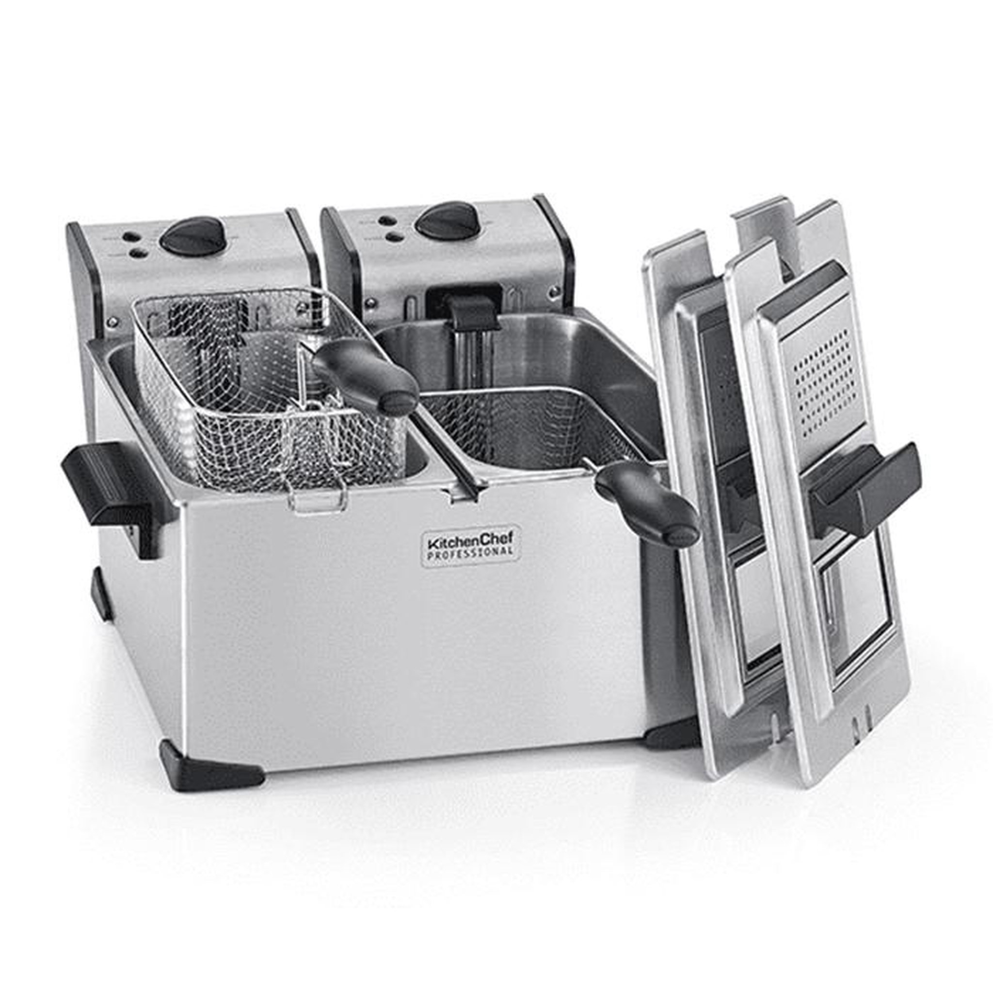 Kitchen chef Friteuse double 2x3.5l 4000w inox - kcpfr70x